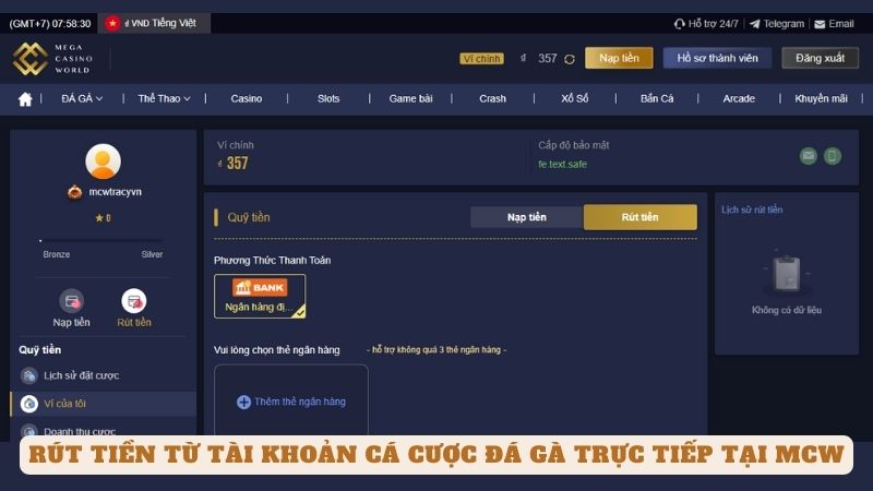 Đá Gà Trực Tiếp Tại Mcw - Trải Nghiệm Cá Cược Độc Đáo 13 Rút tiền từ tài khoản cá cược đá gà trực tiếp tại mcw