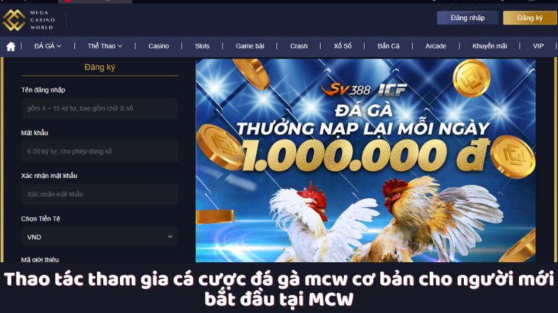 Đá Gà MCW - Lựa Chọn Hàng Đầu Cho Cá Cược Đá Gà 6 Thao tác tham gia cá cược đá gà mcw cơ bản cho người mới bắt đầu tại MCW